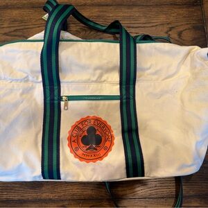Large Rowing Blazers Canvas Weekender Tote Bag with Green & Navy Straps